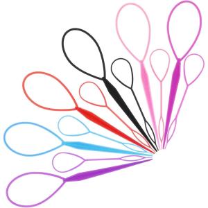 12 pièces Accessoires de Coiffure,Topsy Tail pour les Cheveux,Outils de Tressage en Plastique pour Cheveux,Aides à la Coiffure,2 Tailles for Femmes,Filles et Enfants Chignon,Twist,Torsadé