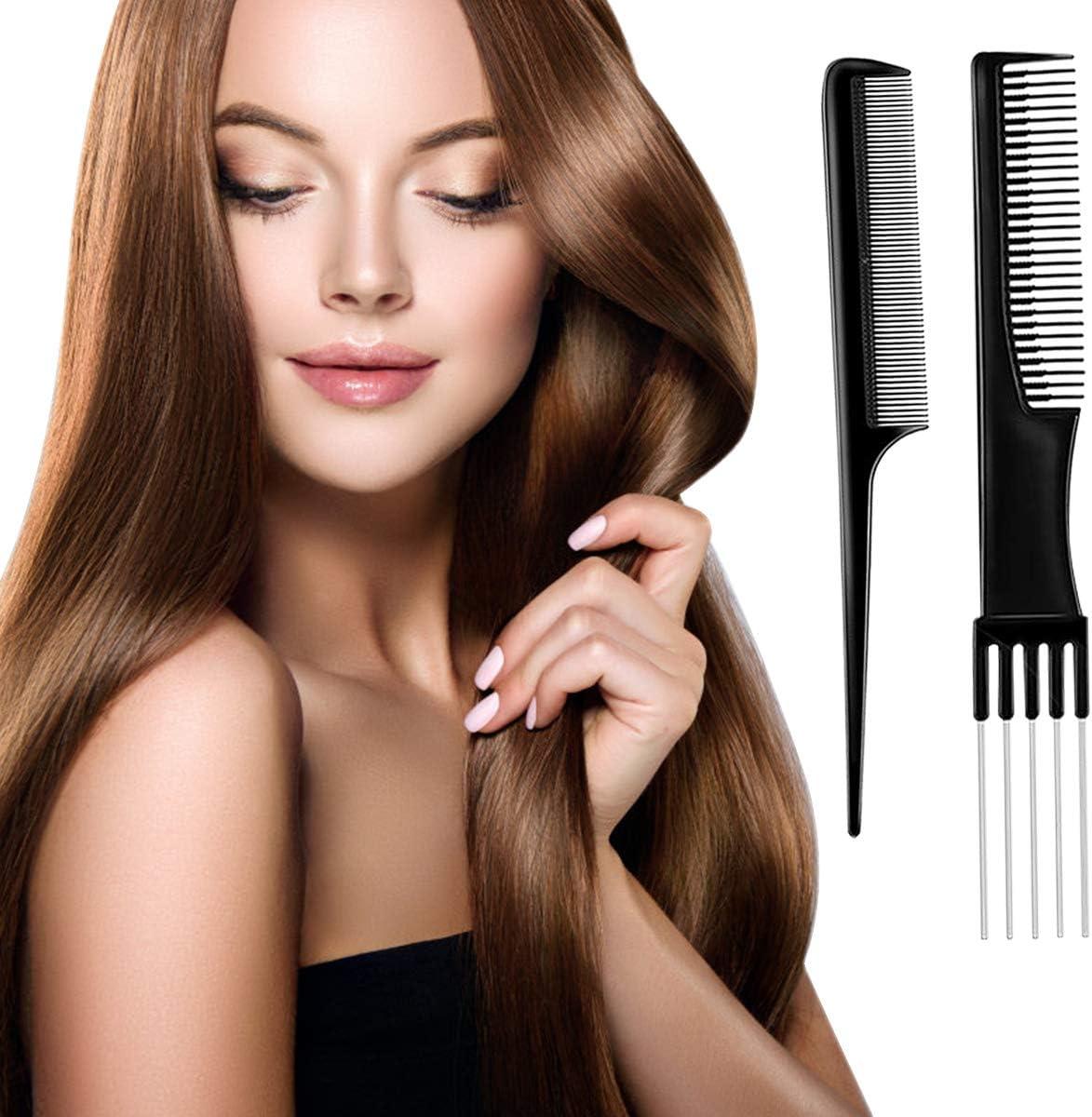 imagePeignes de coiffage Netspower 10Pcs Coiffure professionnelle Peigne cheveux Bton Peigne Accessoires de coiffure Gadgets Outils de coiffure avec sac portable pour coiffeurs Coiffeurs Barbiers Salon