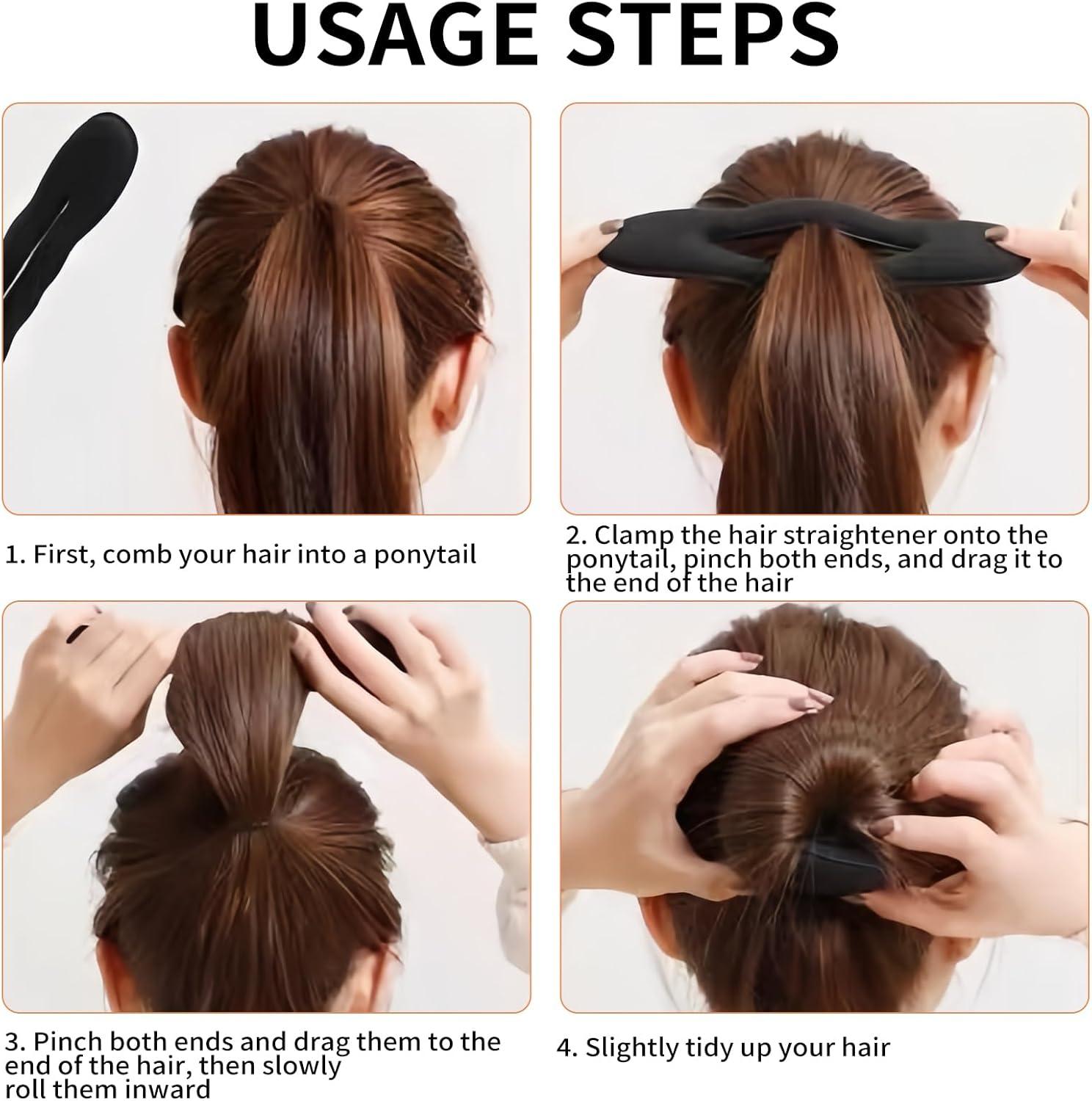 image4 Pices Chignon CheveuxAccessoires Donuts Enfant Accessoire Hair Bun Maker Kit Kids Accessories Appareil Barrette Boudin Buns Ceintures Chignons Coiffurepour Danse Classique Fille Pince Elastique