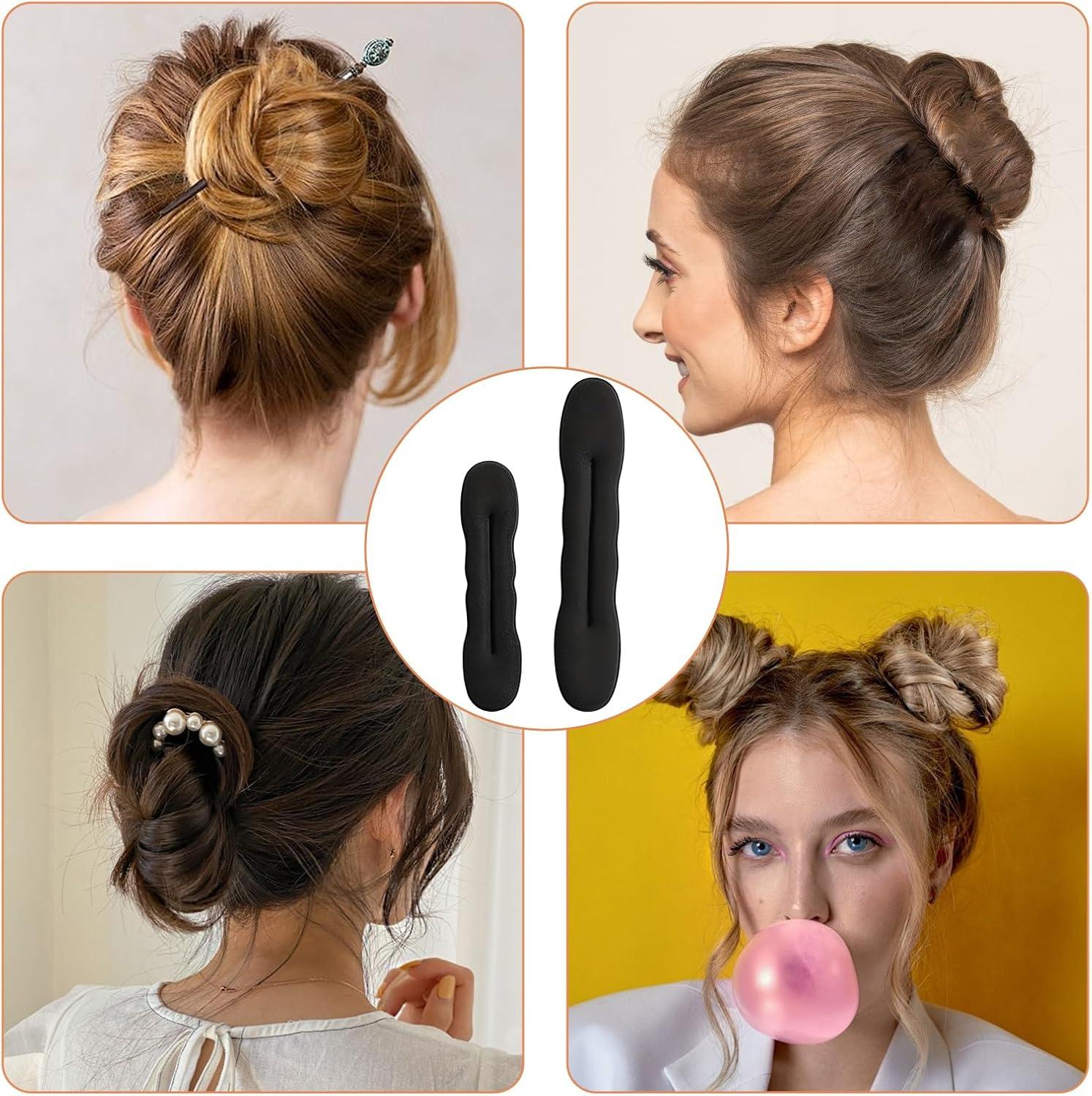 image4 Pices Chignon CheveuxAccessoires Donuts Enfant Accessoire Hair Bun Maker Kit Kids Accessories Appareil Barrette Boudin Buns Ceintures Chignons Coiffurepour Danse Classique Fille Pince Elastique