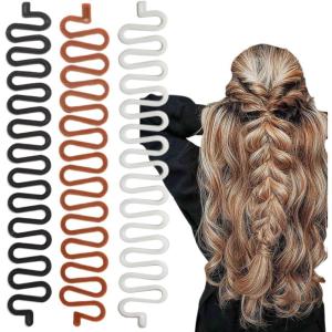 Outil de Tressage de Cheveux, 3 pcs Outils de Coiffure Tresse Accessoires de Tresse, Outil De Tricot De Cheveux Mode Français Clip, pour un Tressage Rapide et Simple Accessoires de Coiffure DIY