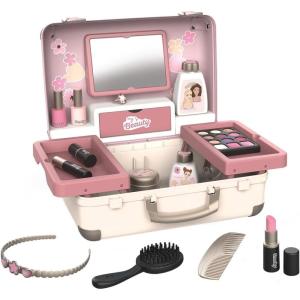 Smoby – My Beauty Vanity – Coiffure, Onglerie, Maquillage Factice – Facile à Transporter – Tablettes Escamotables – 13 Accessoires – A Partir de 3 Ans – Fabrication Française(Rose)