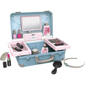 Smoby – My Beauty Vanity – Coiffure, Onglerie, Maquillage Factice – Facile à Transporter – Tablettes Escamotables – 13 Accessoires – A Partir de 3 Ans – Fabrication Française(Bleu)