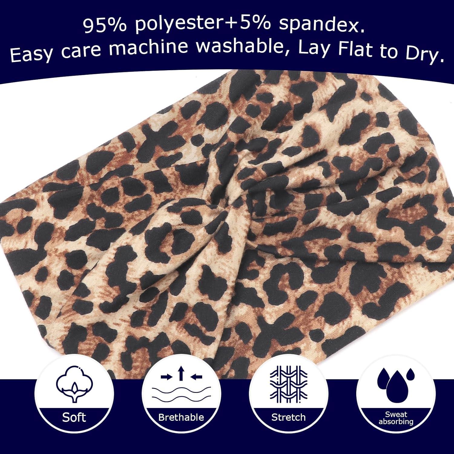 imageDRESHOW 4 Pices Bandeau Cheveux Femme Boho Bandeaux Vintage Fleur Imprim Hair Bandeau Cross Nou lastique Bande de Cheveux Accessoire4 Pack Mix SetC27