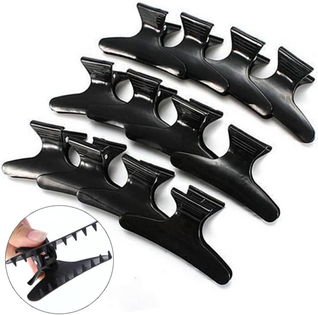 imageGrapelet 12x pince cheveux papillon pince cheveux en plastique Papillon noir outils de coiffure Convient aux outils de coiffure pour filles