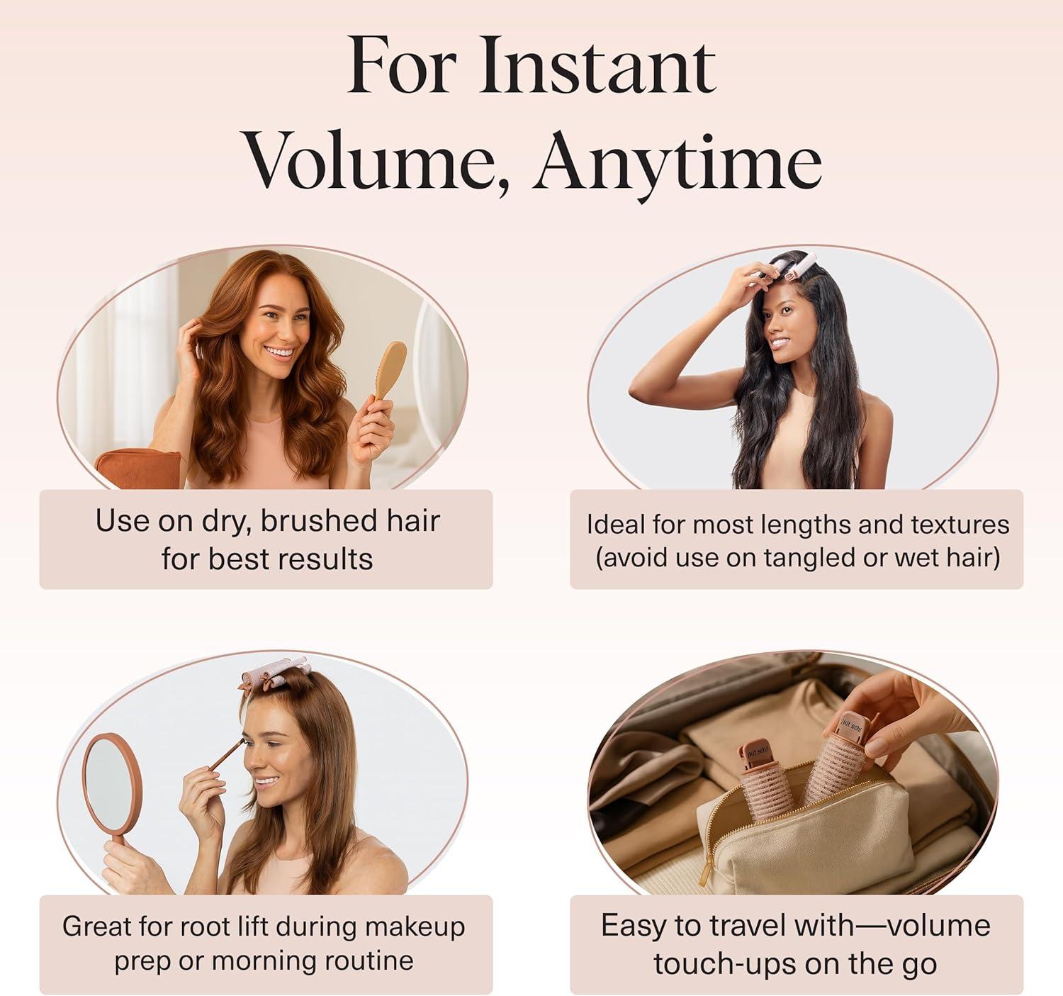imageKitsch Lot de 2 pinces cheveux volumisantes instantanes Clips rouleau pour volume boucles et levage des racines Pour tous types de cheveux
