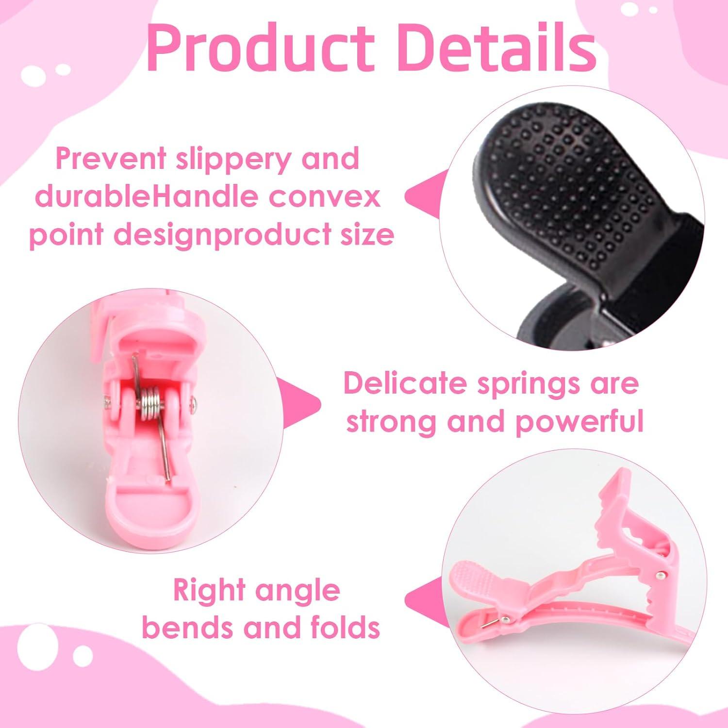 imageLot de 20 Pinces Crocodiles Cheveux en Plastique Rsistant Accessoires Professionnels pour Coiffeurs Antidrapantes Idales pour Salon de Coiffure et Usage Domestique 10Noir et 10Rose