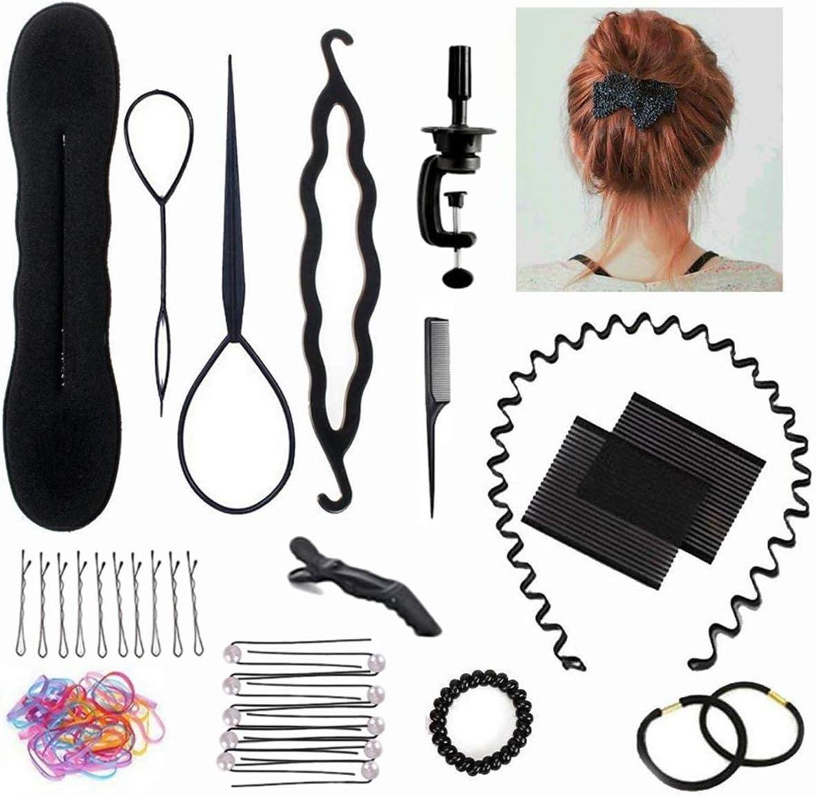 imageTwoWin Tte dentranement la Coiffure 61 cm 80 Cheveux Naturels Tte de Mannequin Cosmtologie avec Support de Serrage et Accessoires Blond Convient pour Lisser Boucler PermanenteViolet Clair Bleu Marine