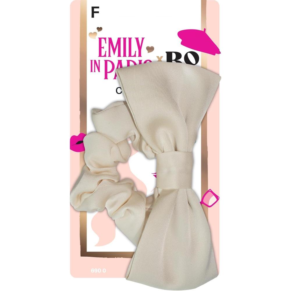 imageEmily in Paris x Bo Paris Lot de 3 barrettes guiches dores et nacres Ornements de cheveux lgants Accessoire coiffure tendanceChouchou nud