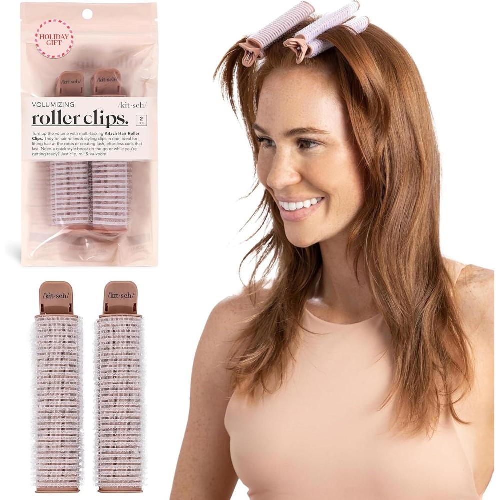 imageKitsch Lot de 2 pinces cheveux volumisantes instantanes Clips rouleau pour volume boucles et levage des racines Pour tous types de cheveux