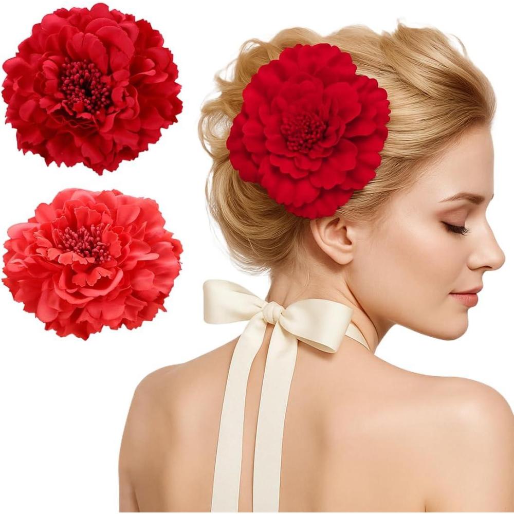 imageLot de 2 broches fleurs pingles cheveux accessoires pour coiffure danseuse de flamenco marie femme fille Sville fte mariage