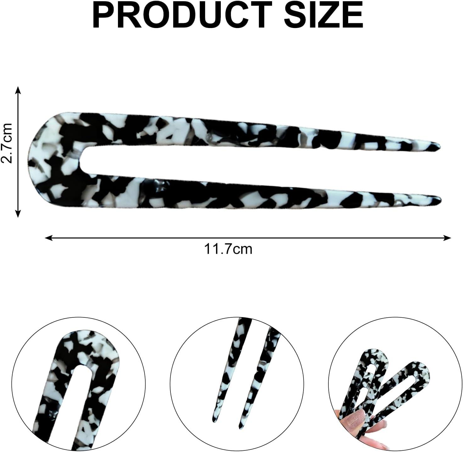 imagepingles Cheveux U Bton pingle Cheveux en Forme de U Bton Ondul Pique Cheveux Tortue Actate de Cellulose pour Accessoires de Coiffure Femmes Filles Rutilisable 3 PicesBlack light leopard deep leopard