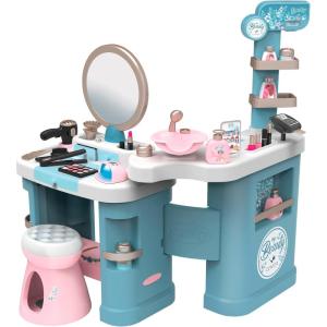 Smoby – My Beauty Center – Institut de Beauté 3 en 1 – Coiffure, Onglerie, Maquillage Factice – 26 Accessoires – Matière Recyclée – A Partir de 3 Ans – Fabrication Française(Bleu)