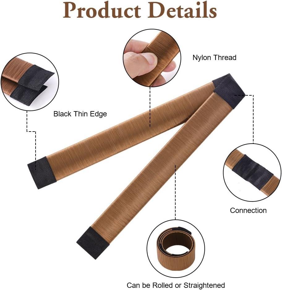 imageURAQT Chignon Magique 2 Pices Chignon Bun Maker Set Accessoires de Coiffure French Twist Bun Maker pour Filles FemmesBrun foncBrun clair
