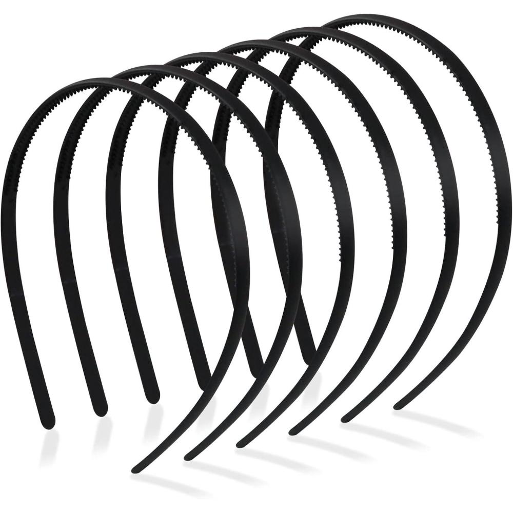 image3 Pcs Serre Tete en Mtal Bandeaux Onduls lastique Multistyle Noir Antidrapant Cerceau de Serre Tete Homme Unisexe Accessoires Pour Femmes et HommesNoir Plastique