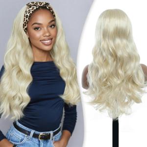 BECUS Perruque Bandeau Noir 16 Pouces pour Femmes Afro – Style Naturel Facile à Porter, Idéale pour Usage Quotidien, Fêtes & Cadeaux de Saison(bouclée blond platine)