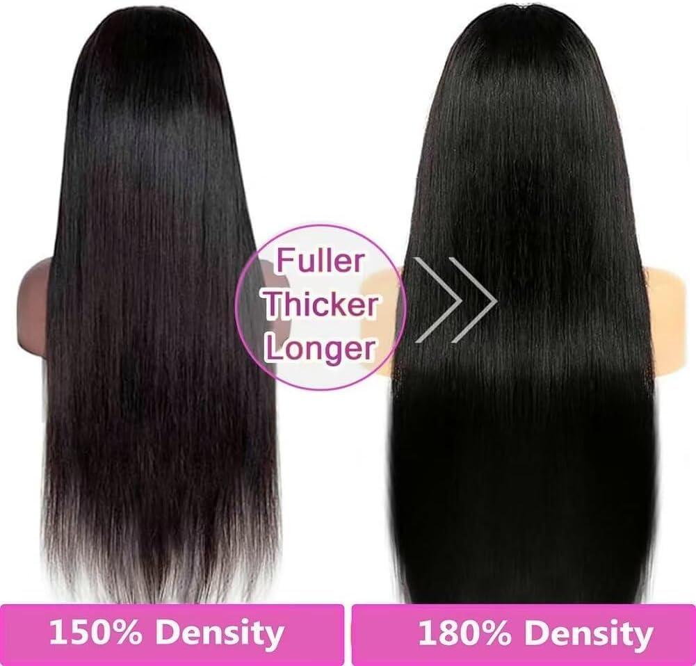 imagePerruque humaine sans colle Bob Style V et U Noire naturelle 254 cm55 8 cm