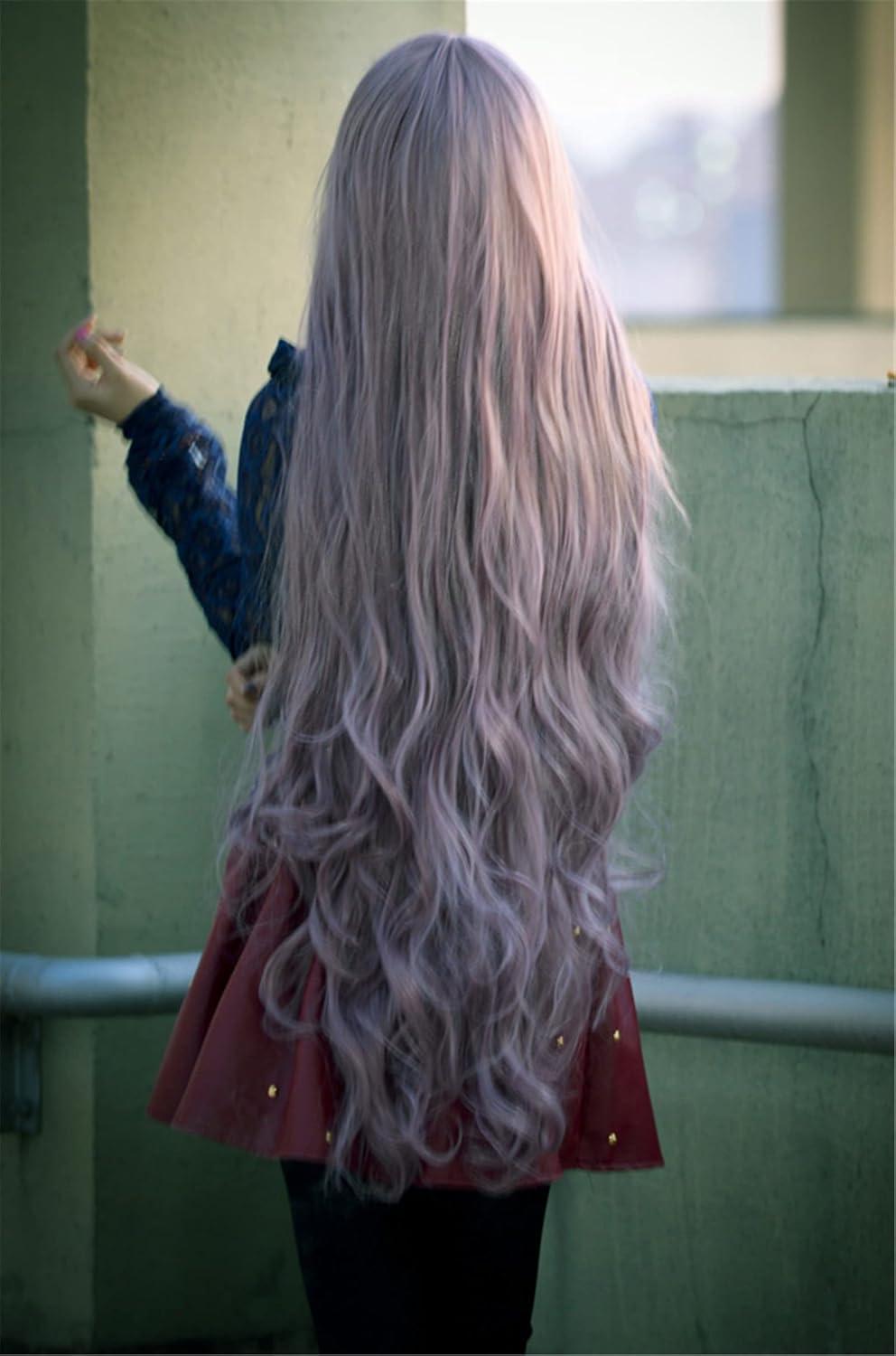 imagePhoto Pal TaroBraun Perruque synthtique pour femme Cheveux boucls de 100 cm de longueur aspect raliste style animmangagrise cendr rose claire