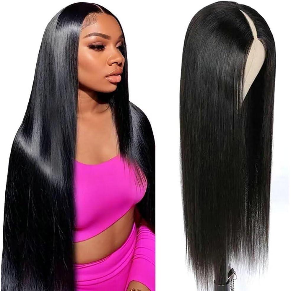 imagePerruque humaine sans colle Bob Style V et U Noire naturelle 254 cm16