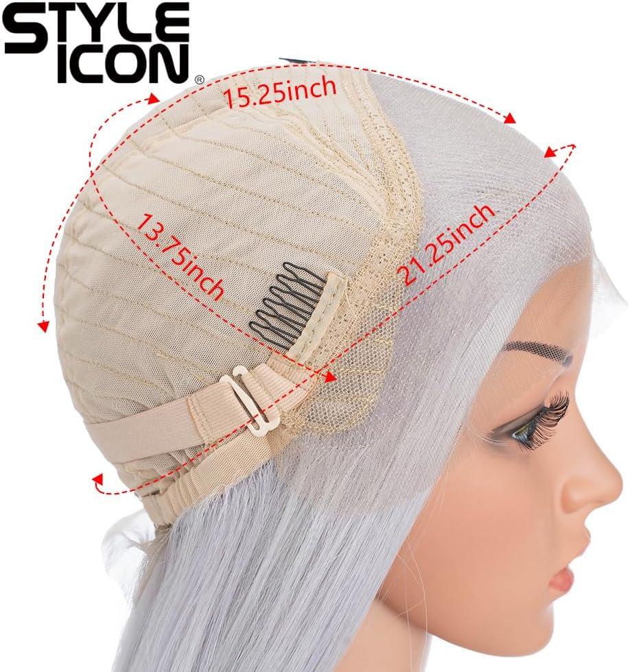 imageStyle Icon Perruque de 90 cm super longue droite en dentelle synthtique pour femme densit 150 TT630WRose ple