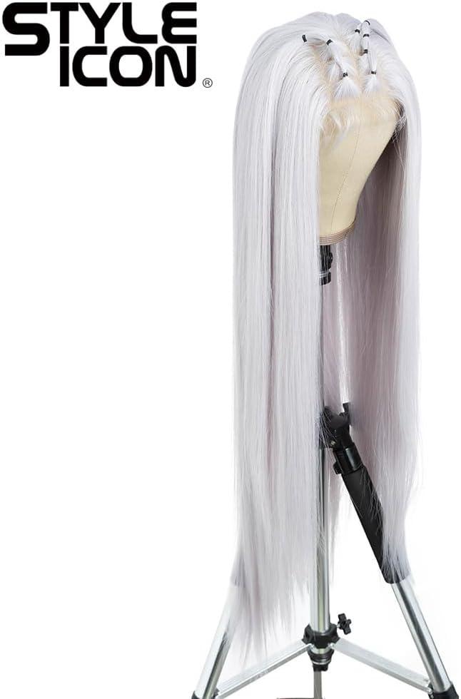 imageStyle Icon Perruque de 90 cm super longue droite en dentelle synthtique pour femme densit 150 TT630WRose ple
