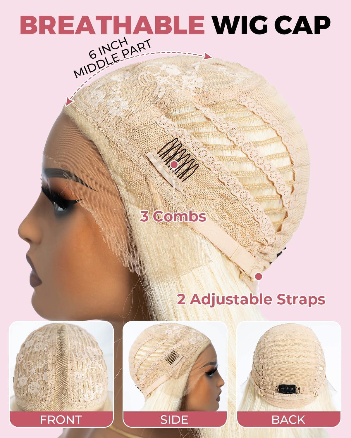 imageStyle Icon Perruque synthtique noire avec dentelle frontale de 104 cm perruque synthtique trs longue densit de 150 1041 cm 1B613 Blond