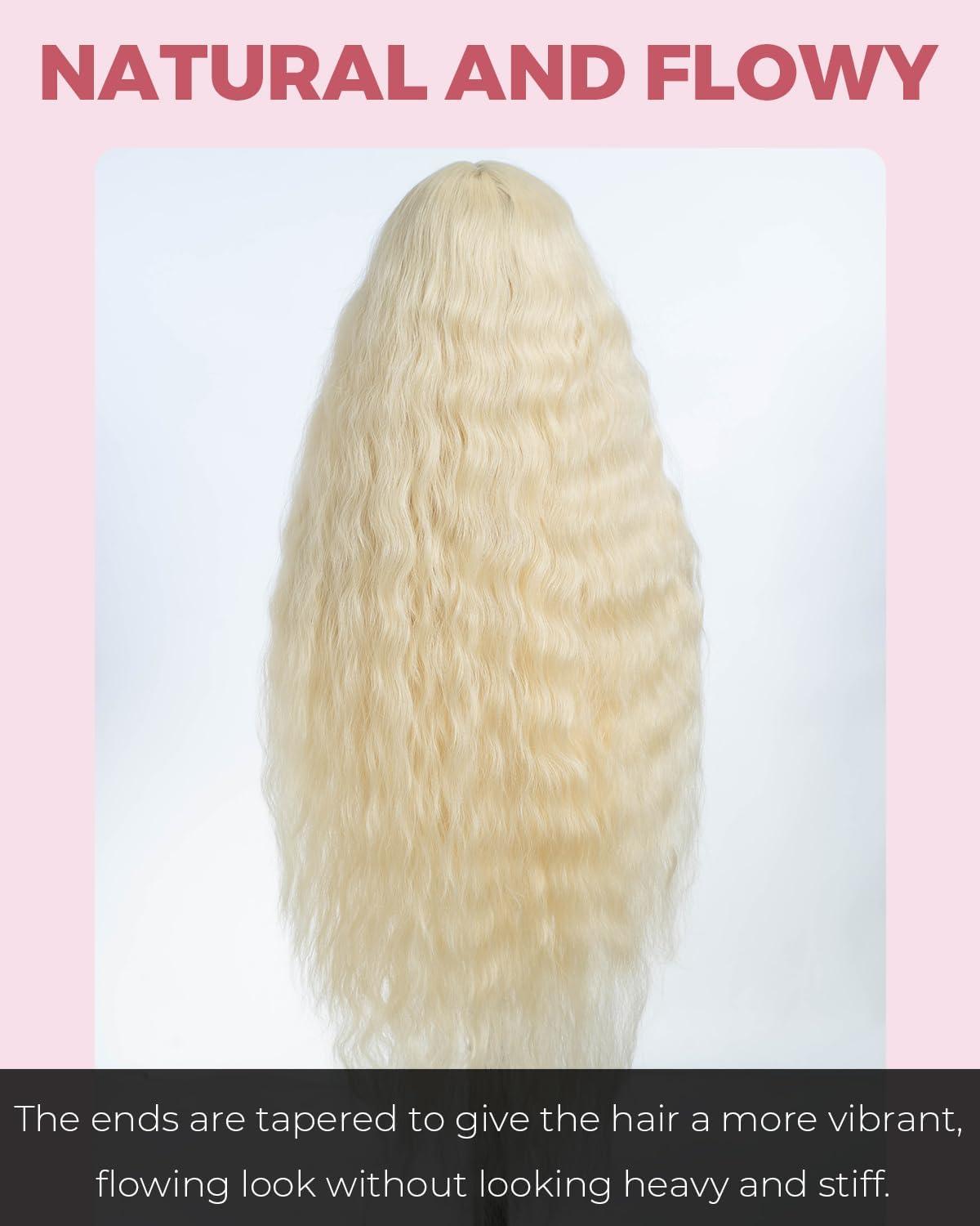 imageStyle Icon Perruque synthtique noire avec dentelle frontale de 104 cm perruque synthtique trs longue densit de 150 1041 cm 1B613 Blond