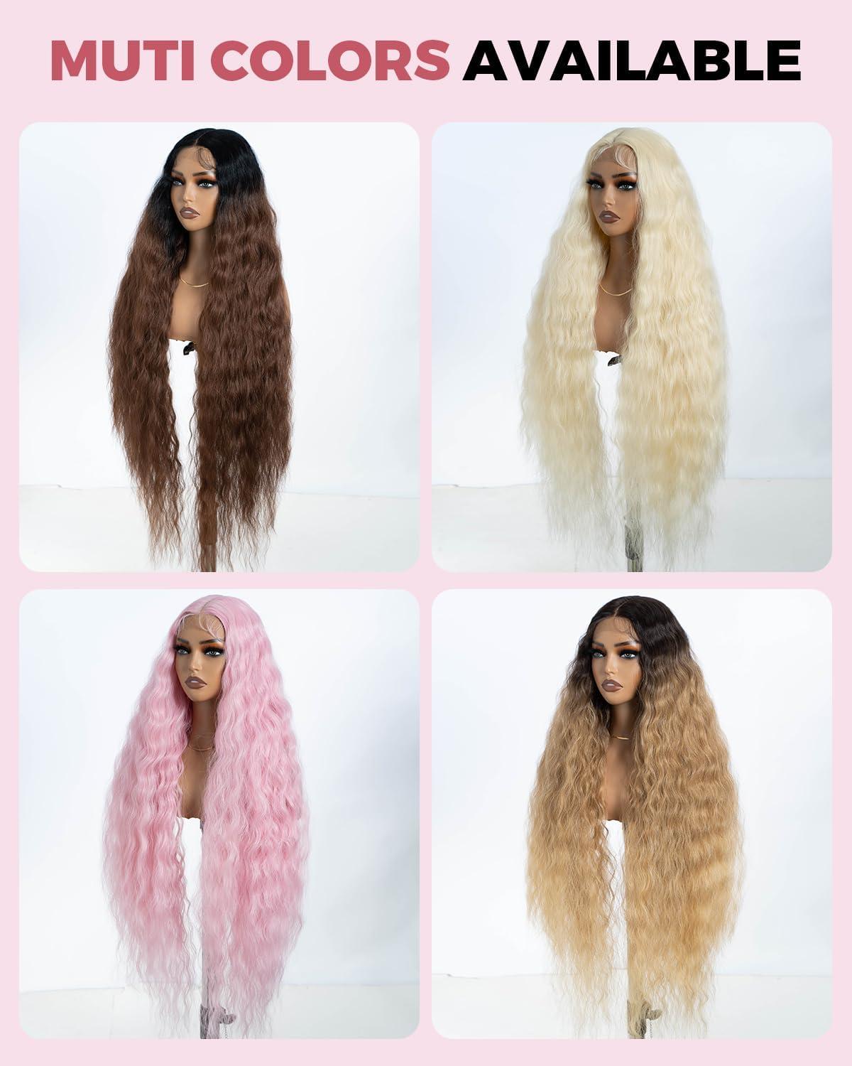 imageStyle Icon Perruque synthtique noire avec dentelle frontale de 104 cm perruque synthtique trs longue densit de 150 1041 cm 1B613 Blond
