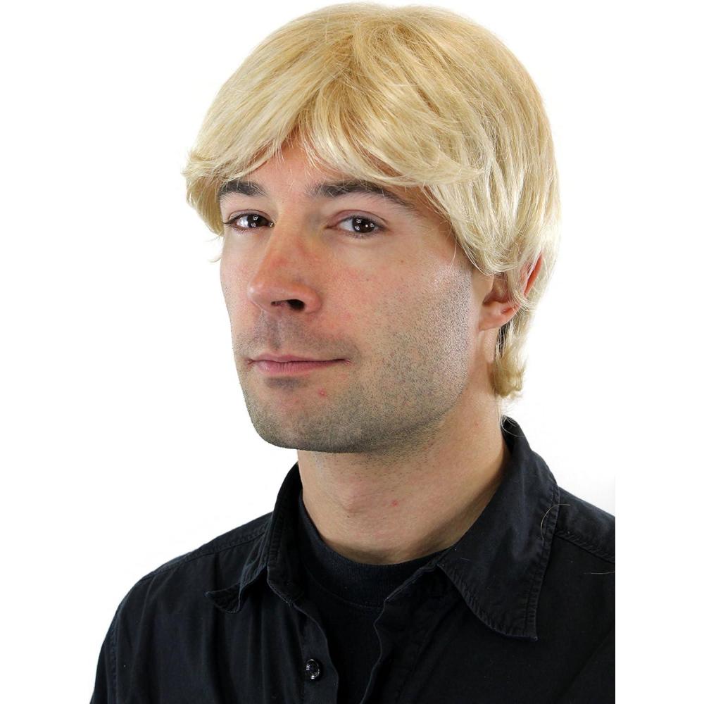 imageLongue perruque pour homme style jeune dcontract et la mode avec raie au milieu de couleur chtain GFW89210 ToupetBlond platine blond clair 613E
