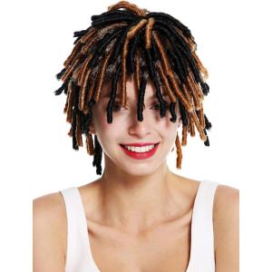 WIG ME UP – Perruque femme homme cosplay orange rebelle courte hérissée stylée japon anime H9708-1004(Noir  blond foncé (ZA36TZA103))