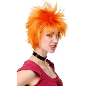 WIG ME UP – Perruque femme homme cosplay orange rebelle courte hérissée stylée japon anime H9708-1004(orange (1004))