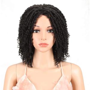 Style Icon 6&Prime; Short Dreadlock Wig Twist Wigs for Black Women Short Curly Synthetic Wigs (17cm, T1B/30)(1B)