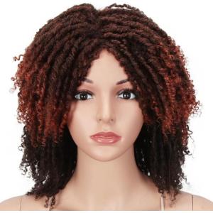Style Icon 6&Prime; Short Dreadlock Wig Twist Wigs for Black Women Short Curly Synthetic Wigs (17cm, T1B/30)(DYTD4/130J)