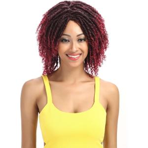 Style Icon 6&Prime; Short Dreadlock Wig Twist Wigs for Black Women Short Curly Synthetic Wigs (17cm, T1B/30)(RED)