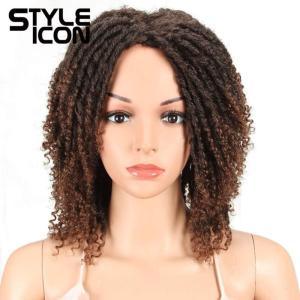 Style Icon 6&Prime; Short Dreadlock Wig Twist Wigs for Black Women Short Curly Synthetic Wigs (17cm, T1B/30)(T1B/30)
