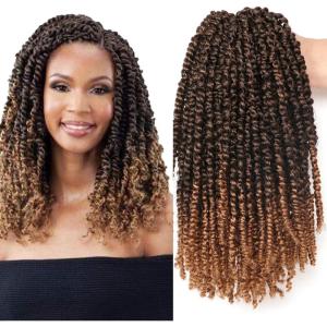 10 Inch Passion Twist Hair Crochet Braids Meches Pour Tresses Africaine Rajout Cheveux Tresses Mèche Cheveux Extension Cheveux Naturel (25.3 CM(Lot de 8), #1B)(#T27)