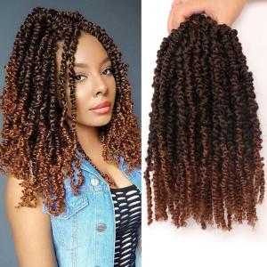 10 Inch Passion Twist Hair Crochet Braids Meches Pour Tresses Africaine Rajout Cheveux Tresses Mèche Cheveux Extension Cheveux Naturel (25.3 CM(Lot de 8), #1B)(#T30)