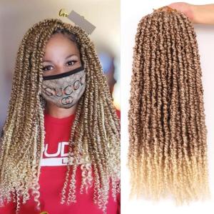 10 Inch Passion Twist Hair Crochet Braids Meches Pour Tresses Africaine Rajout Cheveux Tresses Mèche Cheveux Extension Cheveux Naturel (25.3 CM(Lot de 8), #1B)(#27/613)