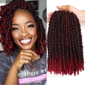 10 Inch Passion Twist Hair Crochet Braids Meches Pour Tresses Africaine Rajout Cheveux Tresses Mèche Cheveux Extension Cheveux Naturel (25.3 CM(Lot de 8), #1B)(#T-bug)