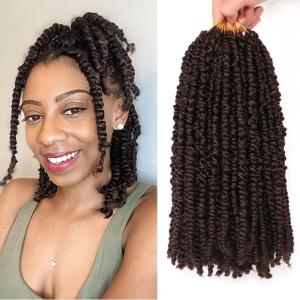 10 Inch Passion Twist Hair Crochet Braids Meches Pour Tresses Africaine Rajout Cheveux Tresses Mèche Cheveux Extension Cheveux Naturel (25.3 CM(Lot de 8), #1B)(#4)