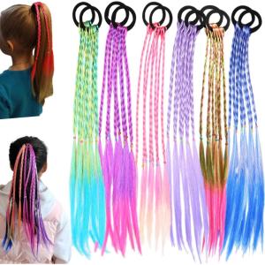 12 Pièces Extensions de Cheveux Colorés pour Filles Extensions a Clip Cheveux Couleur Meche de Cheveux pour Tresse Colorés pour Femmes Filles Party Festival Cosplay Dressup Party(12 pcs)(12 pcs)