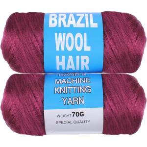 2 rouleaux de laine naturelle noire brésilienne, fil à cheveux pour cheveux, crochet, tresse, tresses, warps torsadés, twists sénégalais Jumbo Twist, tresses artificielles, box braids, tricot(Bug#)