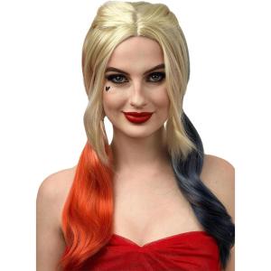 ALLAURA Compatible avec la perruque Mia – Perruque courte noire avec frange pour femme – Costume de fille des années 1920, look Uma Thurman, cosplay Pulp Fiction, fête vintage, Halloween, style de(Harley Clown Girl)
