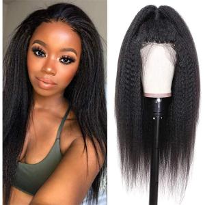 18 Pouces Lace Closure Wig Cap Cheveux Bresilien Perruque Naturelle Yaki Perruque Kinkycurly Bresilienne for Femme