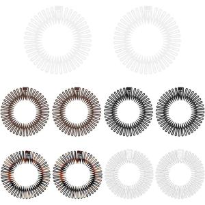 10 Pièces Extensible Cheveux Peigne Full Circle Peigne Bandeau Élastique Anti-Casse Plastique Circulaire Accessoires de Coiffure Élégants Bandeau de Sport Pour Femmes