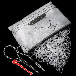 1000 Pièces Elastique Transparent Mini pour Cheveux Fille, Bandes de Tressage(couleur transparente)