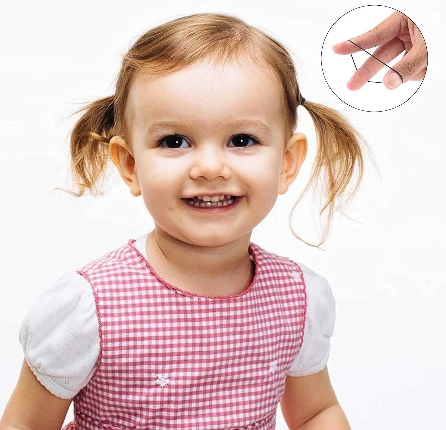 image:imageElastique NoirMini lastiques300 Pices Noir ElastiquePetit elastique cheveux Petits elastiques cheveux pour les Cheveux des Enfants Petites Dreadlocks Coiffure de Mariage et PlusNoir