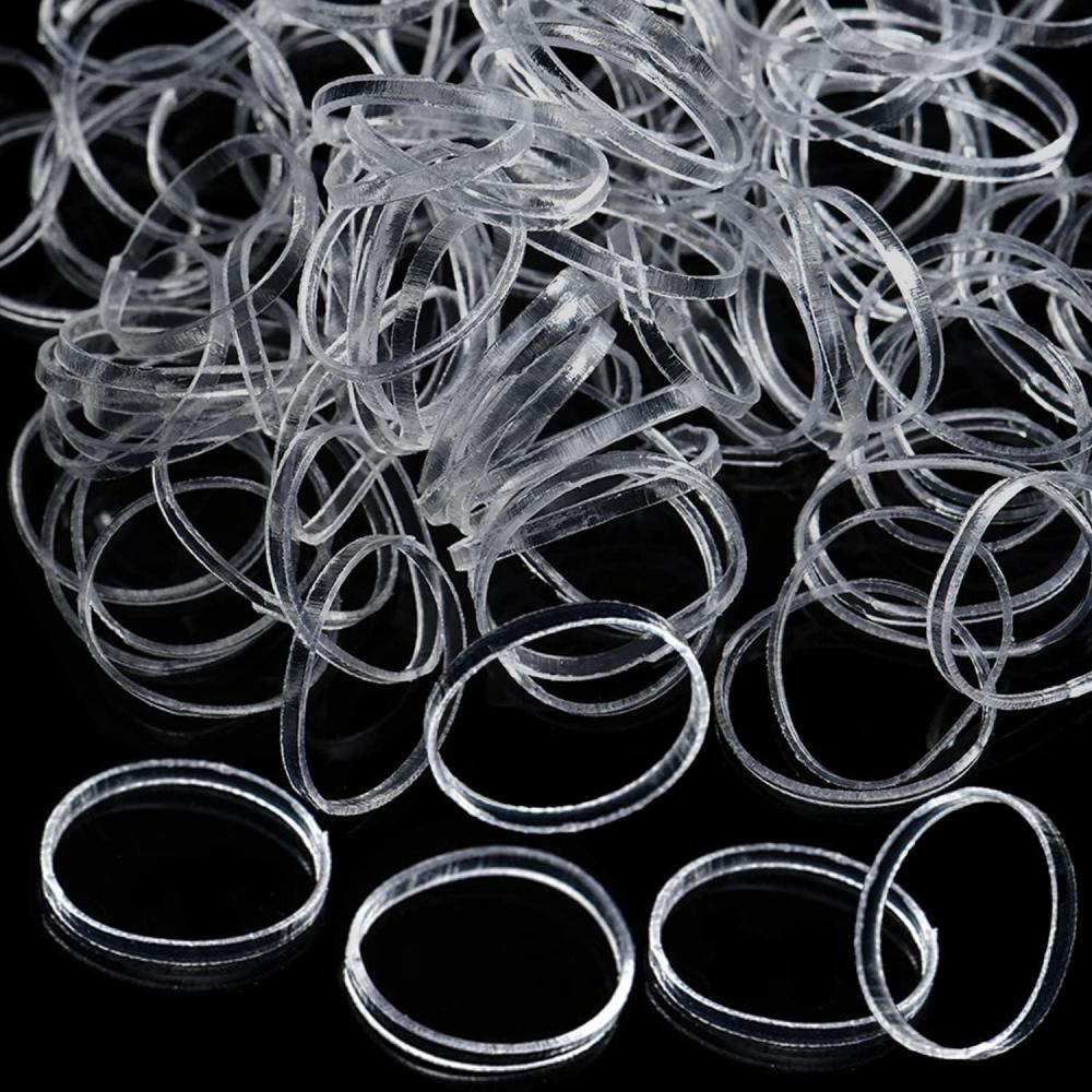 image:imageElastique NoirMini lastiques300 Pices Noir ElastiquePetit elastique cheveux Petits elastiques cheveux pour les Cheveux des Enfants Petites Dreadlocks Coiffure de Mariage et PlusTransparent