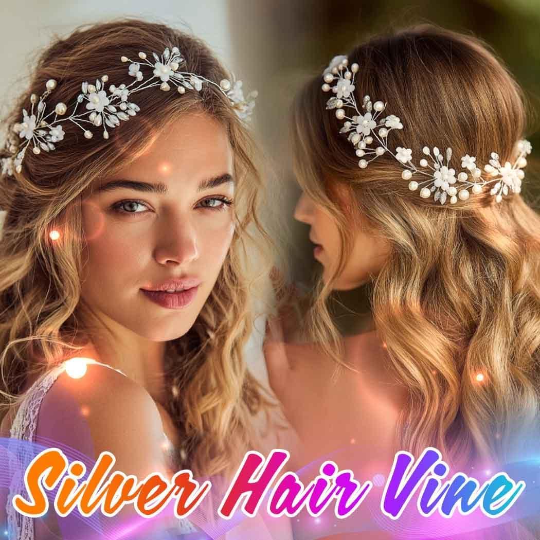 image:imageUnicra Argent Mariage Cristal Fleur Cheveux Vigne Coiffe De Marie Bandeaux Accessoires De Cheveux De Mariage Pour Marie argent