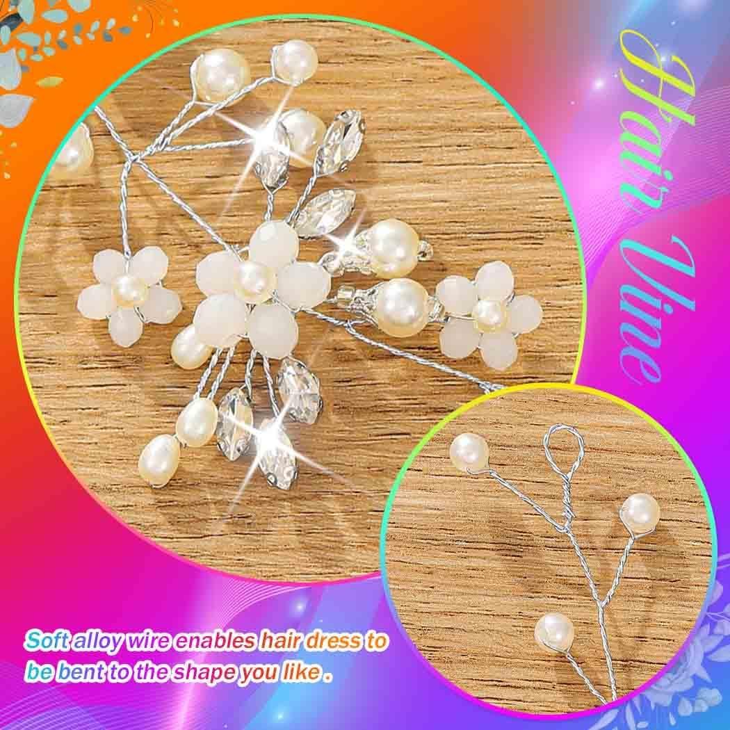 image:imageUnicra Argent Mariage Cristal Fleur Cheveux Vigne Coiffe De Marie Bandeaux Accessoires De Cheveux De Mariage Pour Marie argent